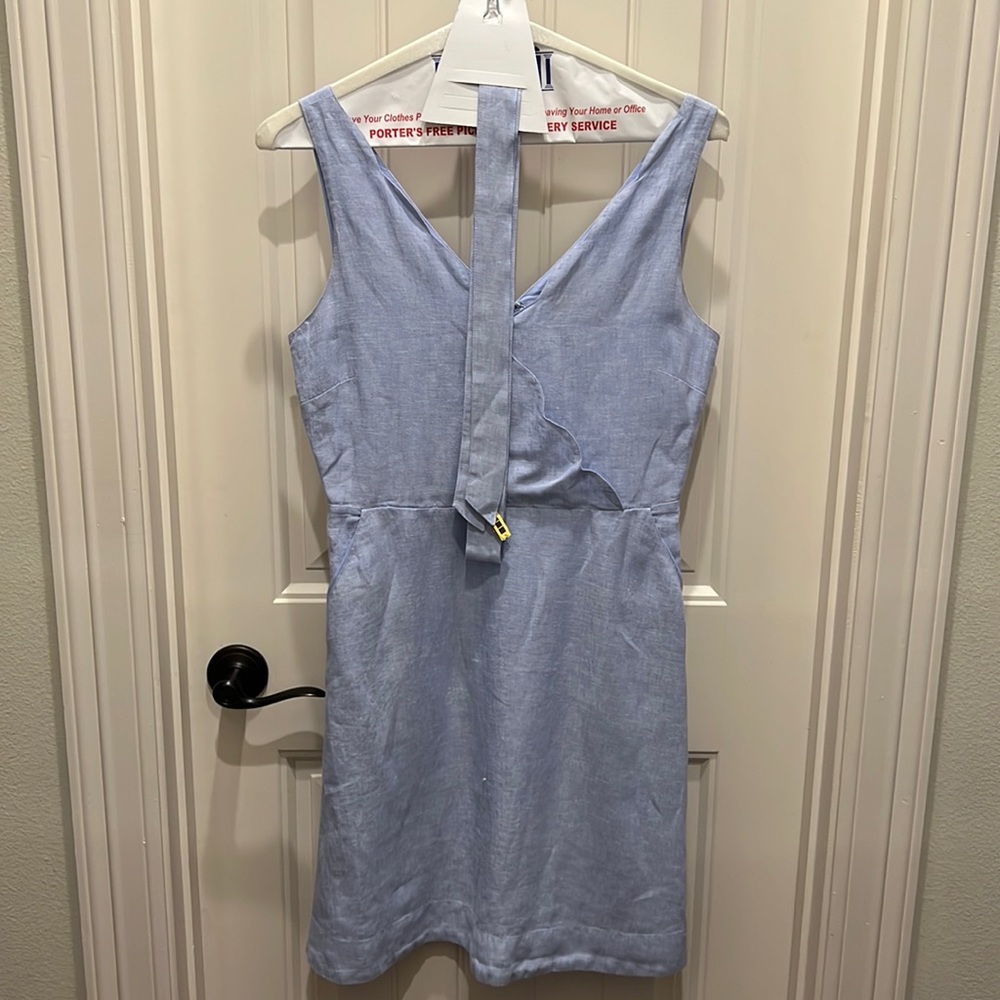 Womens Blue Tahari linen dress